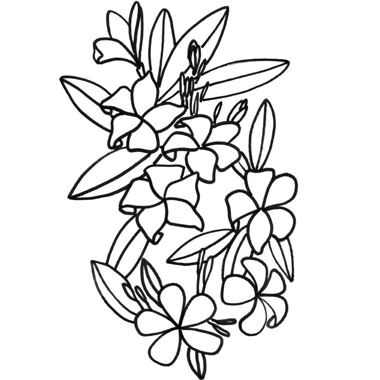 Dessin à colorier: Bouquet de fleurs (Nature) #161015 - Coloriages à Imprimer Gratuits
