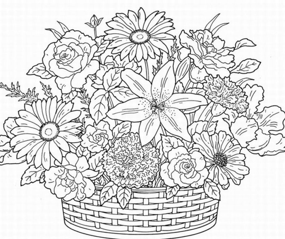 Coloriage Bouquet De Fleurs 161017 Nature Dessin à Colorier