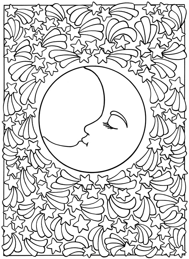 Dessin à colorier: Lune (Nature) #155660 - Coloriages à Imprimer Gratuits