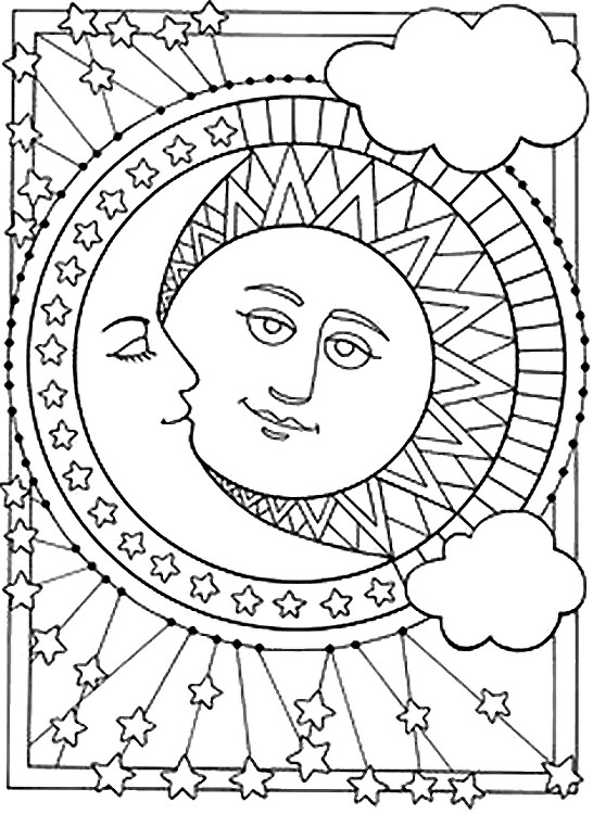 Dessin à colorier: Lune (Nature) #155665 - Coloriages à Imprimer Gratuits