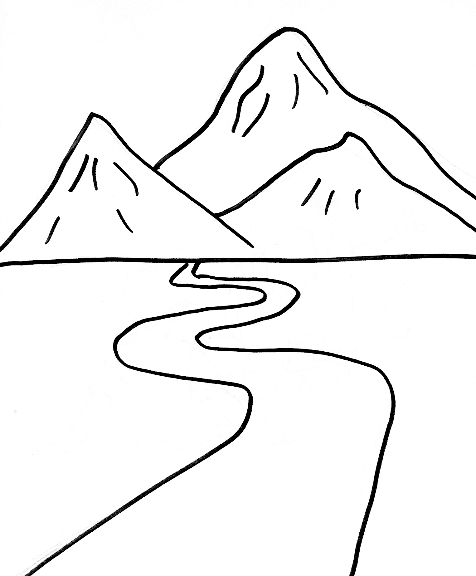 Dessin à colorier: Montagne (Nature) #156483 - Coloriages à Imprimer Gratuits
