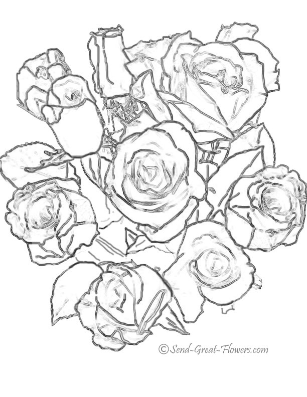 Dessin à colorier: Roses (Nature) #161877 - Coloriages à Imprimer Gratuits