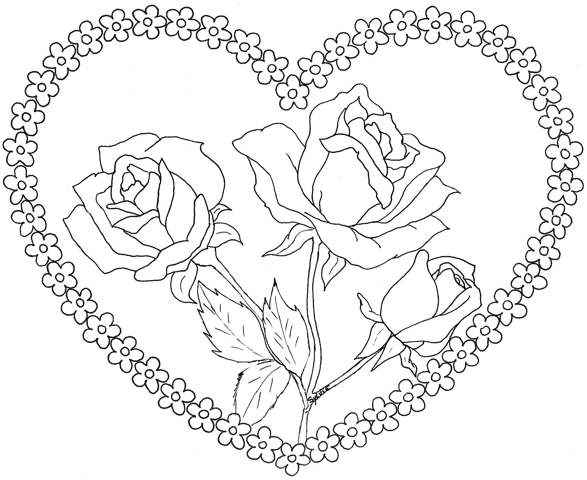 Dessin à colorier: Roses (Nature) #161883 - Coloriages à Imprimer Gratuits
