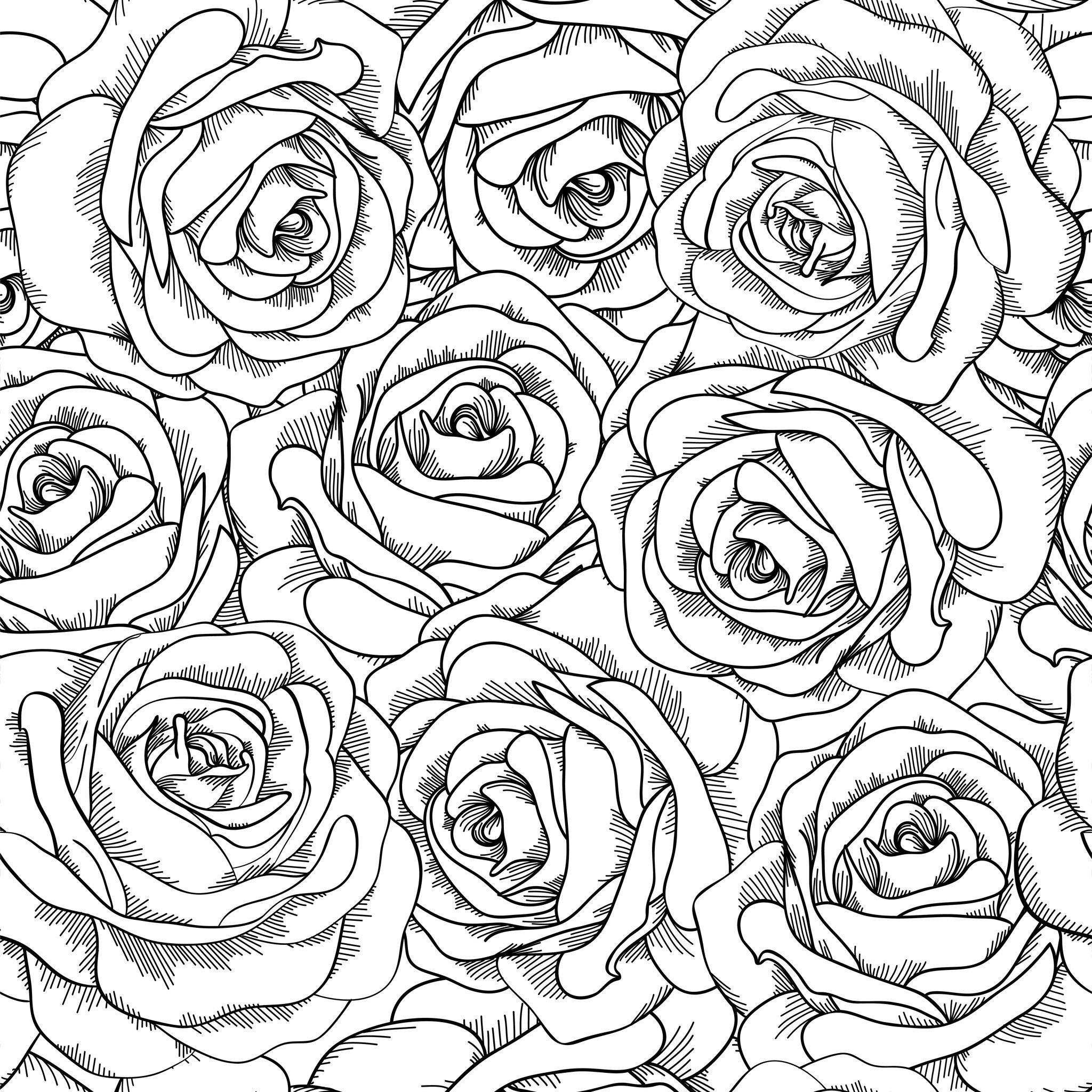 coloriages de fleurs rose