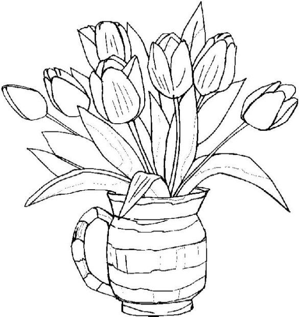 Dessin à colorier: Tulipe (Nature) #161689 - Coloriages à Imprimer Gratuits