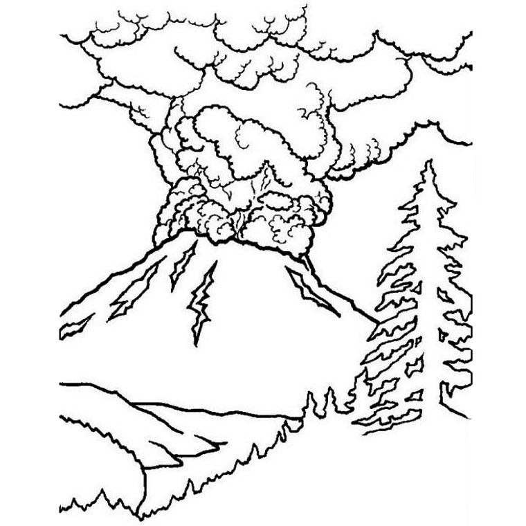 Dessin à colorier: Volcan (Nature) #166570 - Coloriages à Imprimer Gratuits