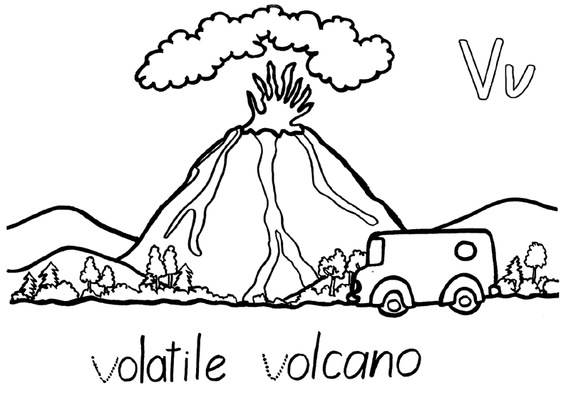 Dessin à colorier: Volcan (Nature) #166617 - Coloriages à Imprimer Gratuits