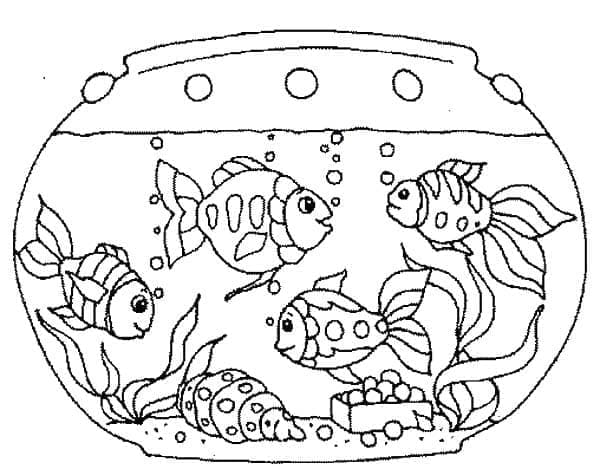 Coloriage gratuit Aquarium #184548 de la collection Objets à imprimer