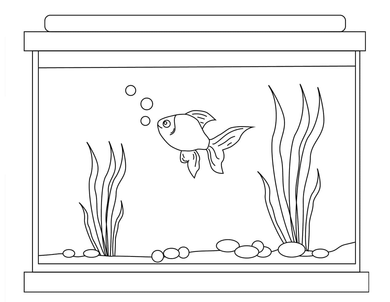Coloriage gratuit Aquarium #184553 de la collection Objets à imprimer