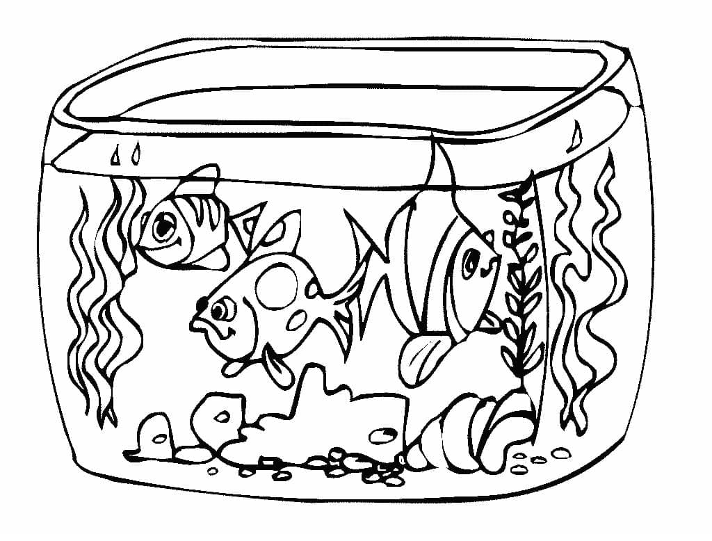 Coloriage gratuit Aquarium #184560 de la collection Objets à imprimer