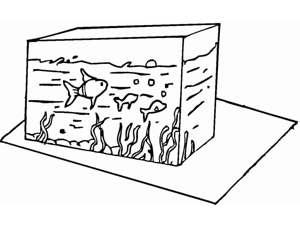 Coloriage gratuit Aquarium #184562 de la collection Objets à imprimer