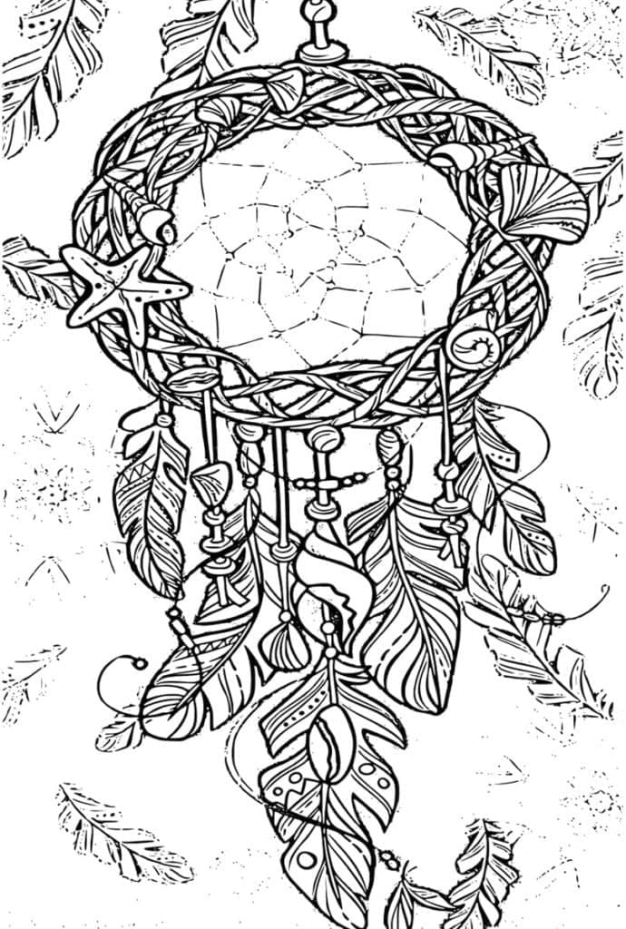 Coloriage gratuit Attrape-rêves #207675 de la collection Objets à imprimer