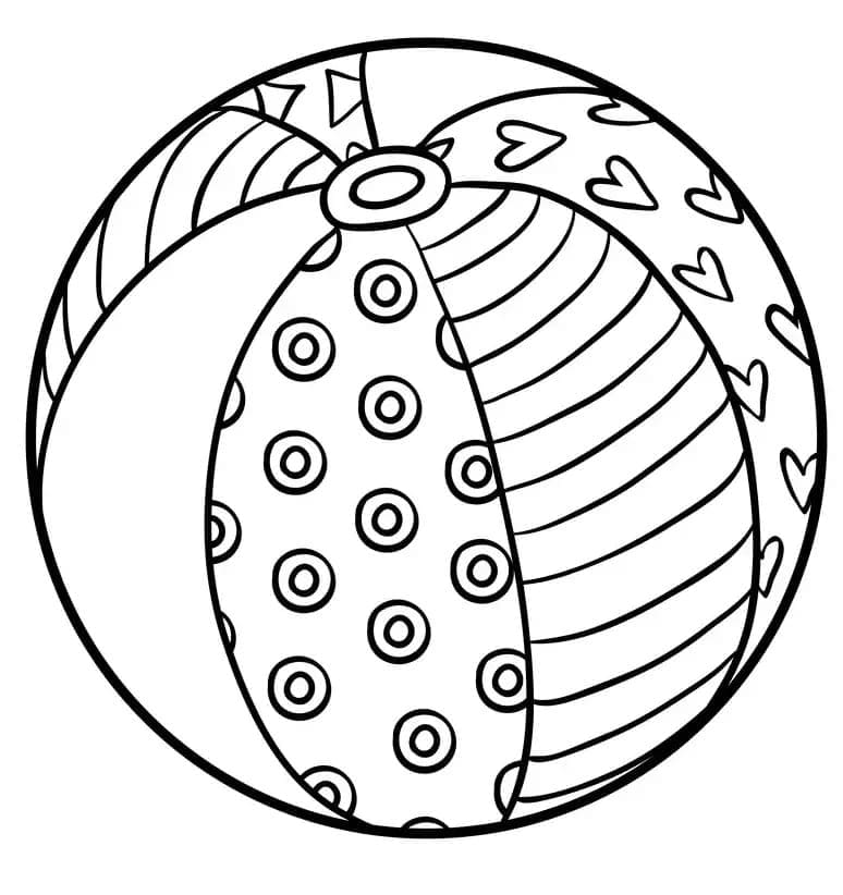 Coloriage gratuit Ballon de plage #207071 de la collection Objets à imprimer