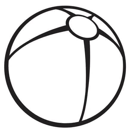 Coloriage gratuit pour enfants et adultes Ballon de plage #207076, collection Objets