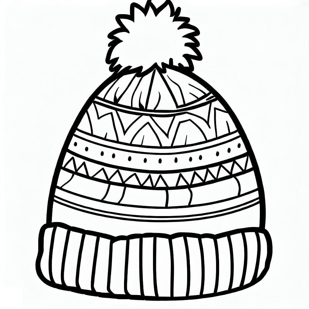 Coloriage gratuit Bonnet/Tuque Hiver #191281 de la collection Objets à imprimer