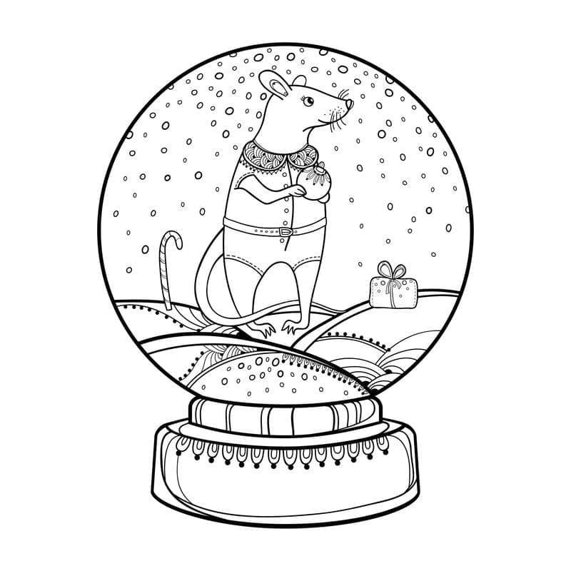 Coloriage imprimable Boule à Neige #202610 de la collection Objets à colorier aux crayons
