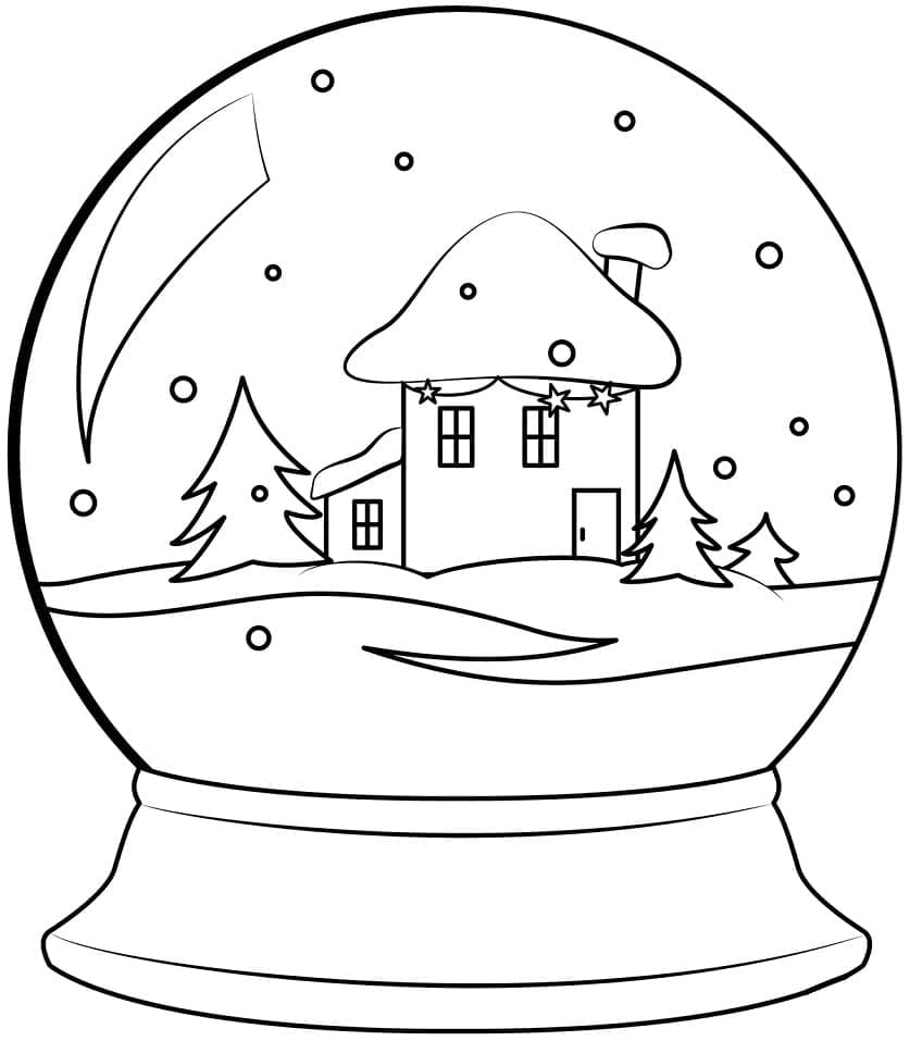 Coloriage à imprimer Boule à Neige #202637 de la série Objets, gratuit pour enfants et adultes