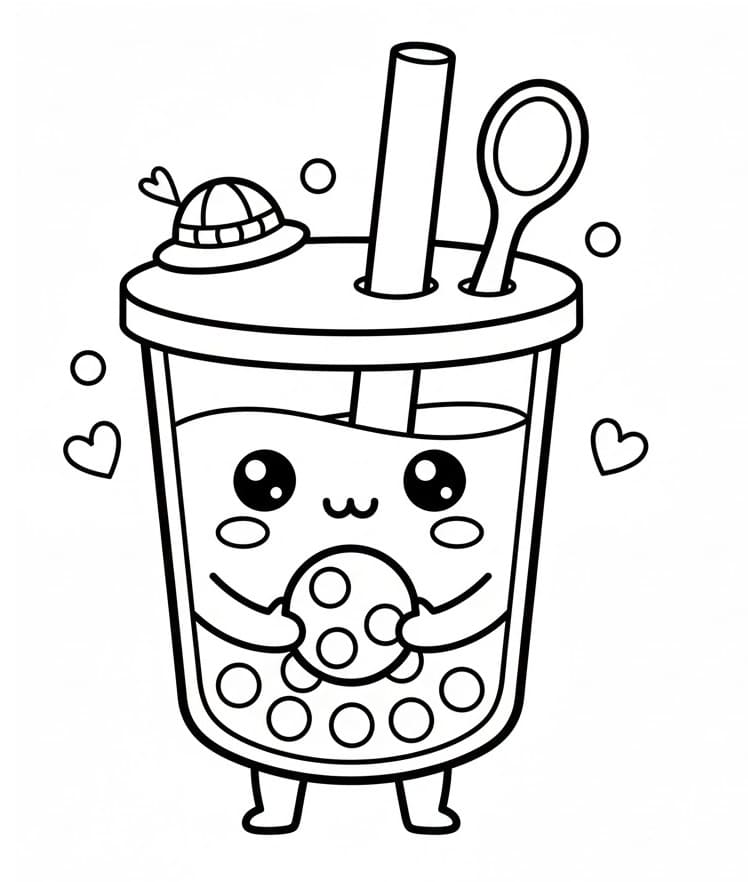 Coloriage gratuit Bubble Tea #221501 de la collection Objets à imprimer