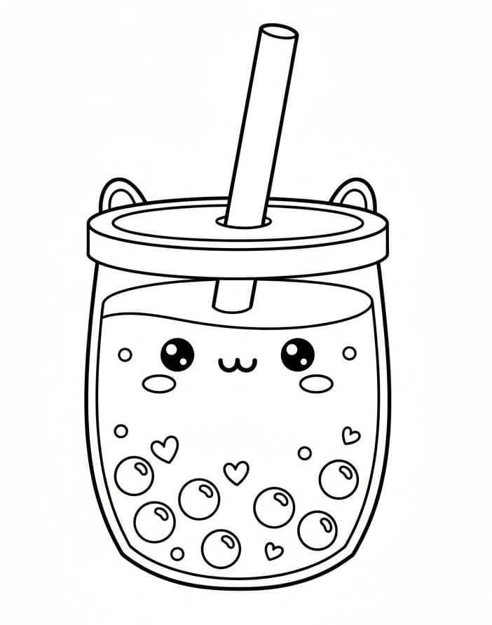 Coloriage gratuit Bubble Tea #221505 de la collection Objets à imprimer