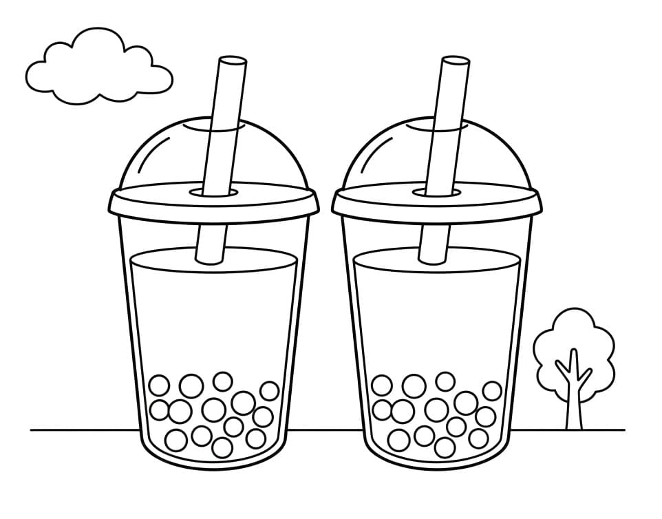 Coloriage gratuit Bubble Tea #221506 de la collection Objets à imprimer