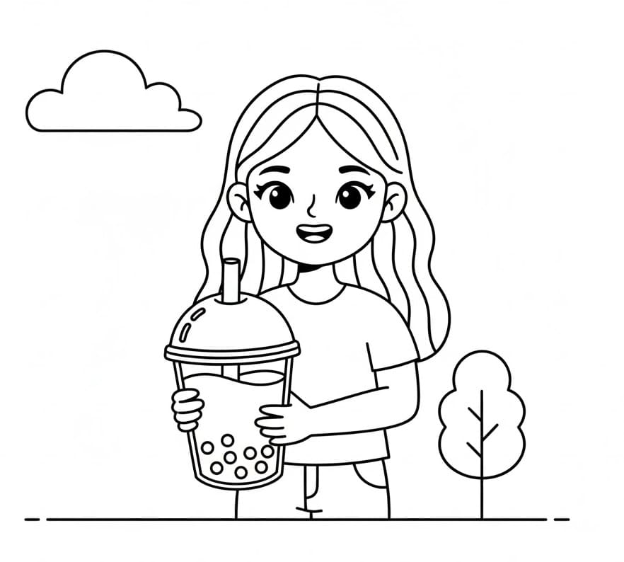 Coloriage gratuit Bubble Tea #221507 de la collection Objets à imprimer