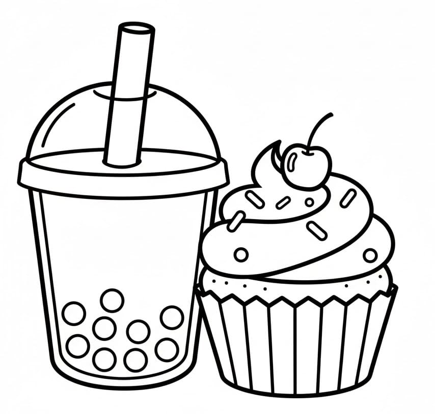 Coloriage gratuit Bubble Tea #221508 de la collection Objets à imprimer