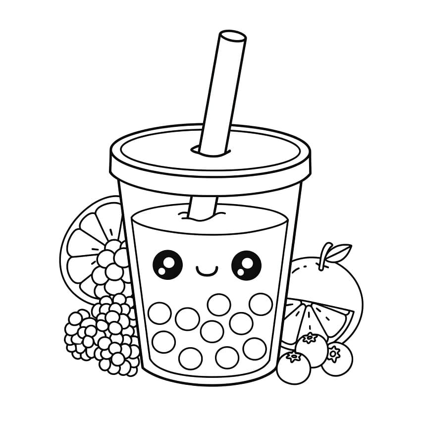 Coloriage gratuit Bubble Tea #221516 de la collection Objets à imprimer
