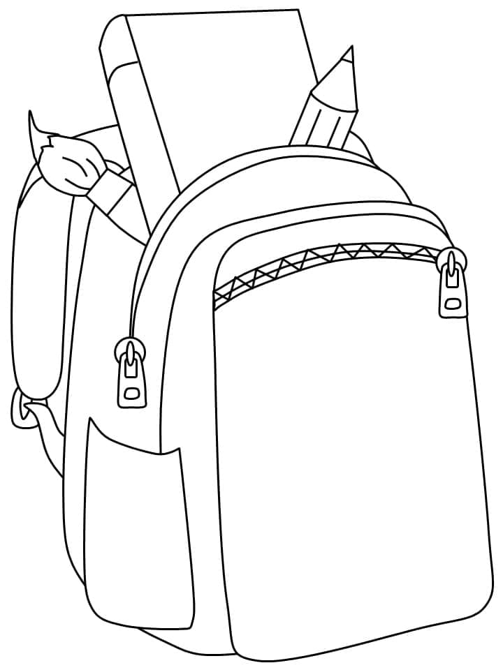 Coloriage gratuit Cartable #220479 de la collection Objets à imprimer