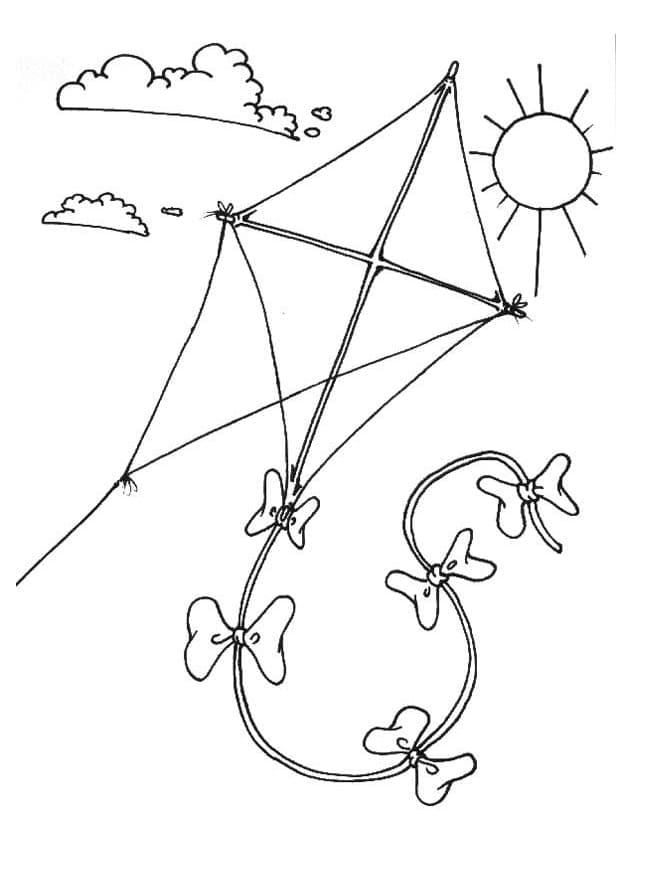 Joli coloriage Cerf-volant #207256 de la collection Objets, prêt à imprimer pour petits et grands