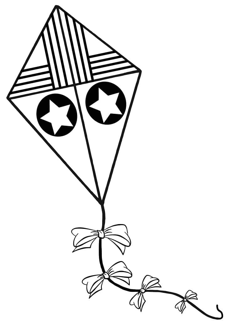 Coloriage gratuit Cerf-volant #207262 de la collection Objets à imprimer