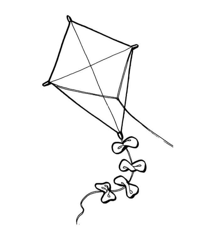 Coloriage gratuit Cerf-volant #207272 de la collection Objets à imprimer