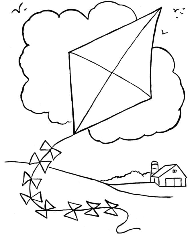 Coloriage gratuit Cerf-volant #207284 de la collection Objets à imprimer