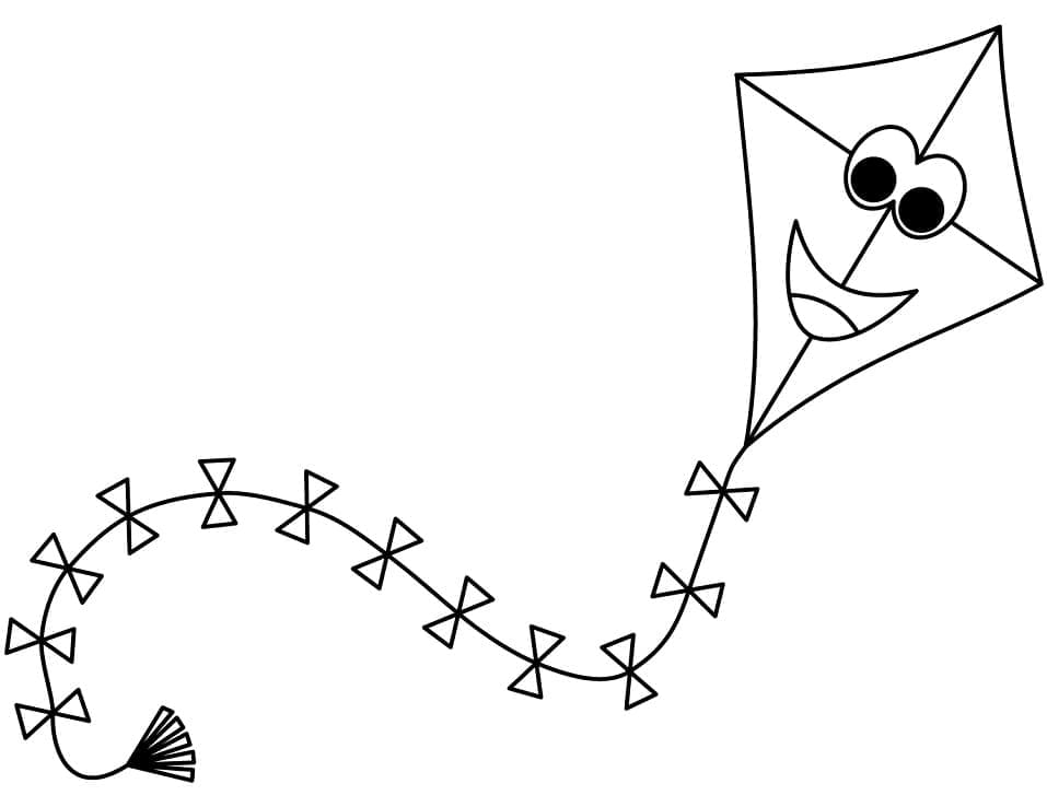 Coloriage gratuit Cerf-volant #207285 de la collection Objets à imprimer