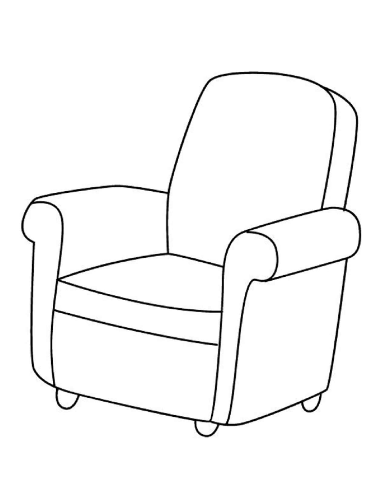 Joli coloriage Chaise #180460 de la collection Objets, prêt à imprimer pour petits et grands