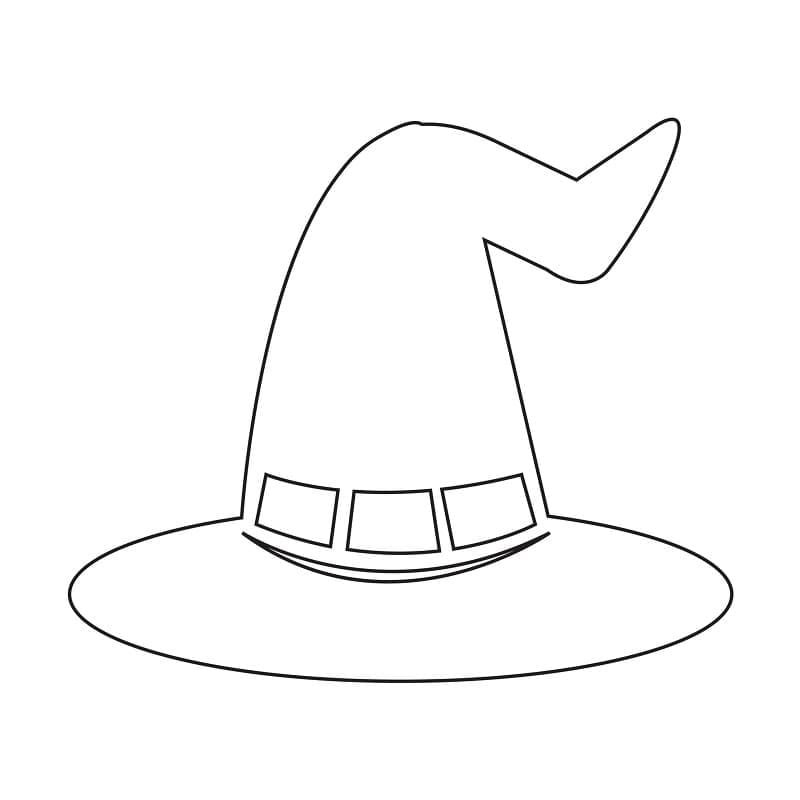 Coloriage gratuit Chapeau de Sorcière #203992 de la collection Objets à imprimer