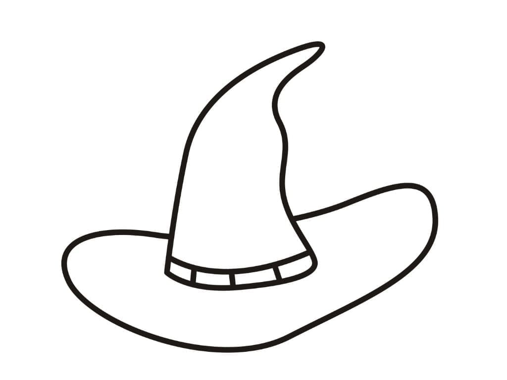 Coloriage gratuit Chapeau de Sorcière #203998 de la collection Objets à imprimer