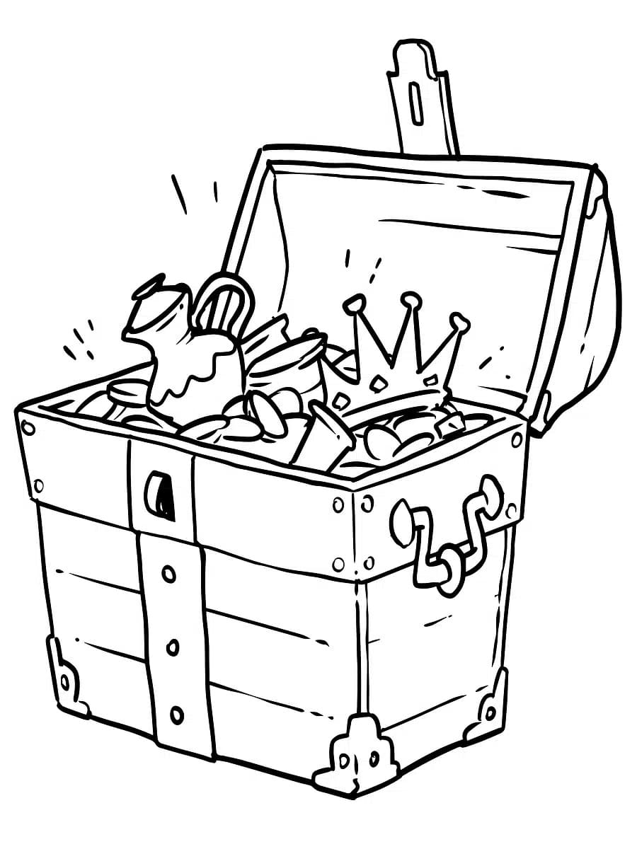 Coloriage gratuit Coffre au Trésor #220528 de la collection Objets à imprimer