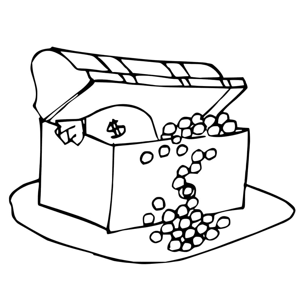 Coloriage gratuit Coffre au Trésor #220532 de la collection Objets à imprimer