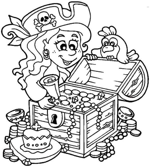 Coloriage gratuit Coffre au Trésor #220547 de la collection Objets à imprimer