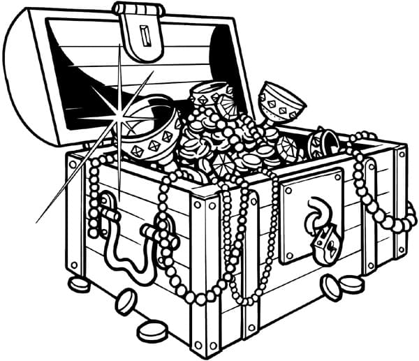 Coloriage gratuit Coffre au Trésor #220559 de la collection Objets à imprimer