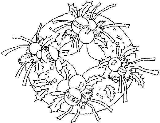 Dessin à colorier: Couronne de Noël (Objets) #169390 - Coloriages à Imprimer Gratuits