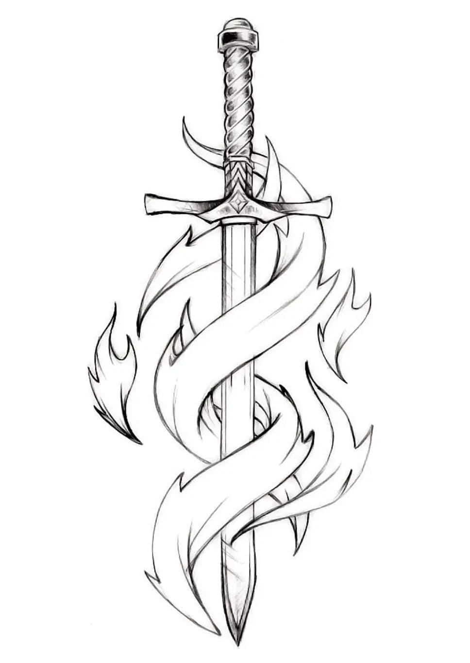 Coloriage gratuit Épée #187207 de la collection Objets à imprimer