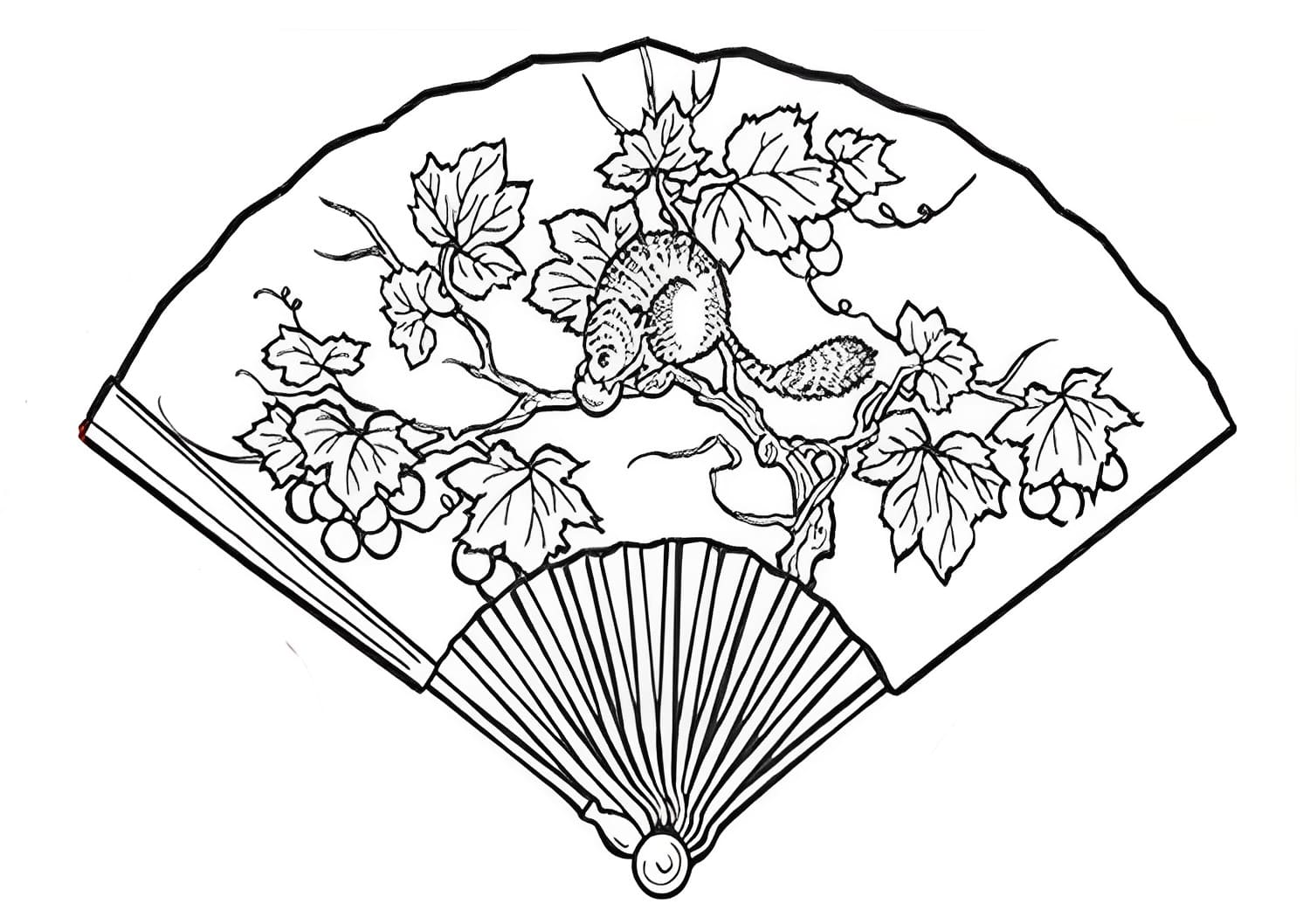 Coloriage gratuit Éventails #191010 de la collection Objets à imprimer