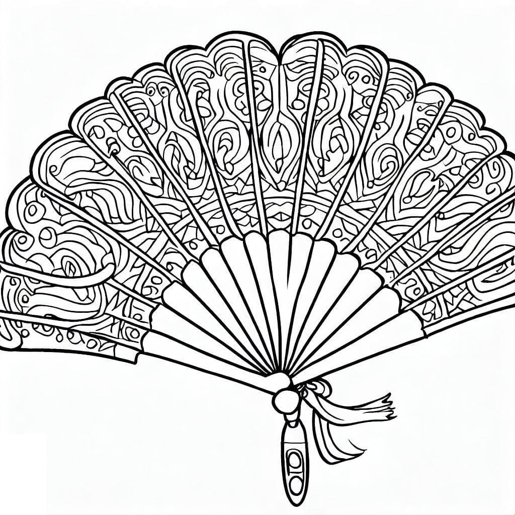 Coloriage gratuit Éventails #191016 de la collection Objets à imprimer