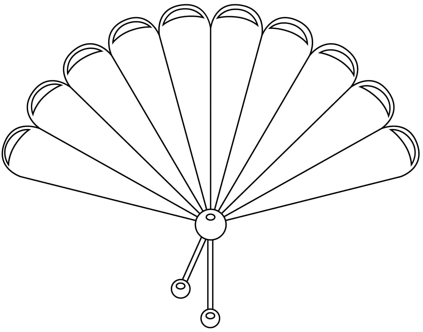 Coloriage gratuit Éventails #191035 de la collection Objets à imprimer