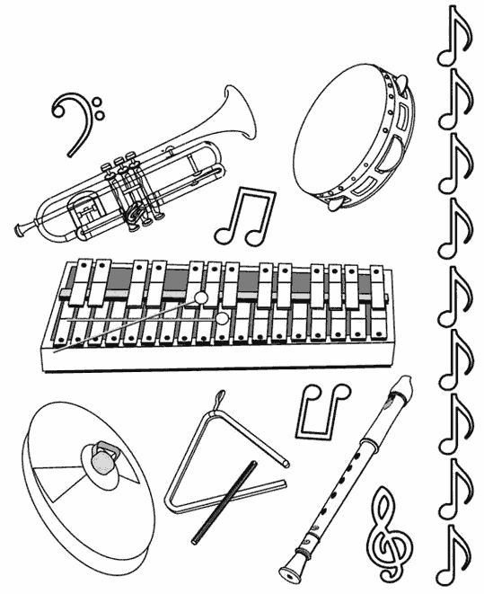 Dessin à colorier: Instruments de musique (Objets) #167126 - Coloriages à Imprimer Gratuits