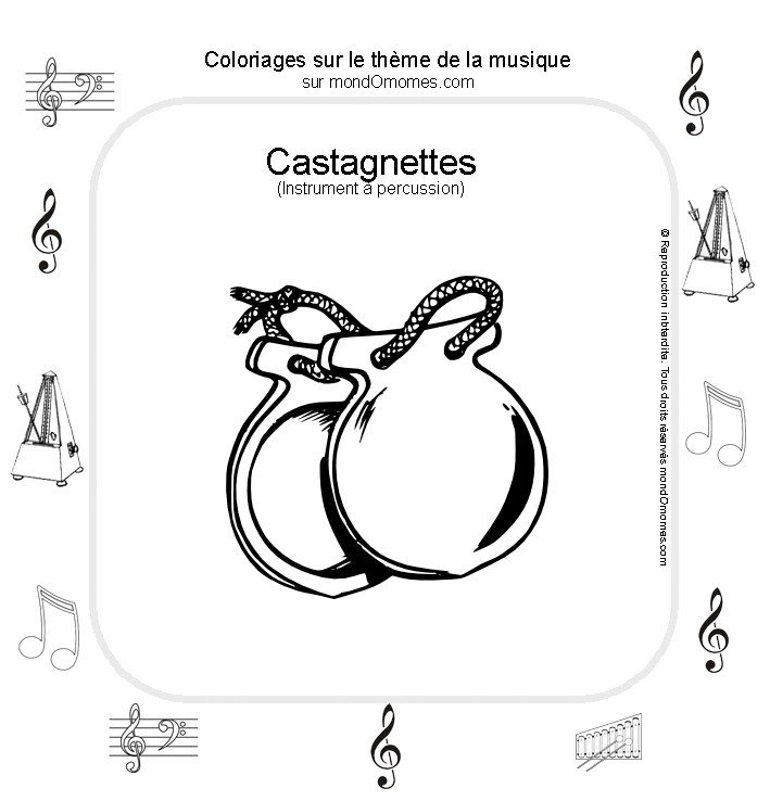 Dessin à colorier: Instruments de musique (Objets) #167184 - Coloriages à Imprimer Gratuits