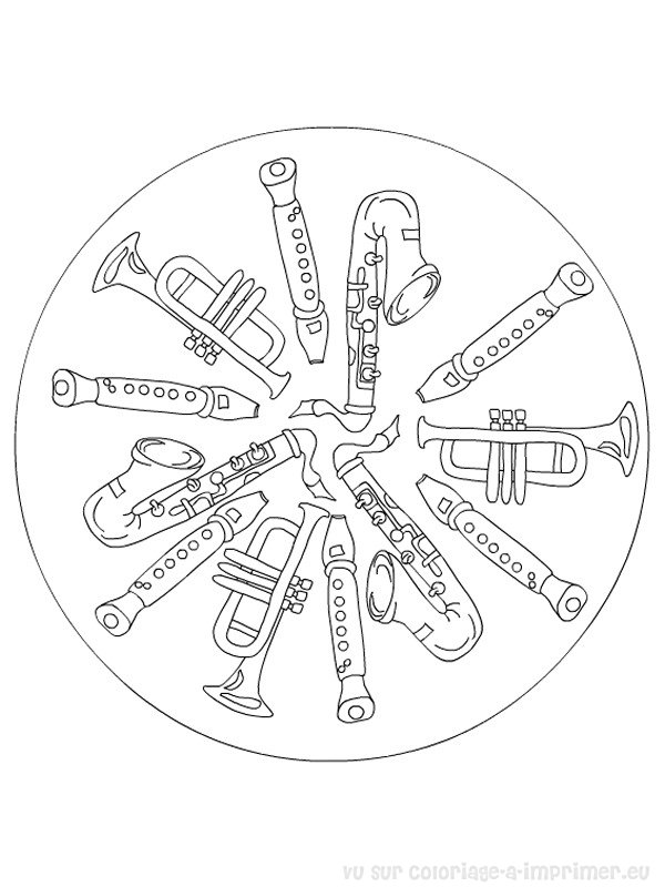 Dessin à colorier: Instruments de musique (Objets) #167220 - Coloriages à Imprimer Gratuits