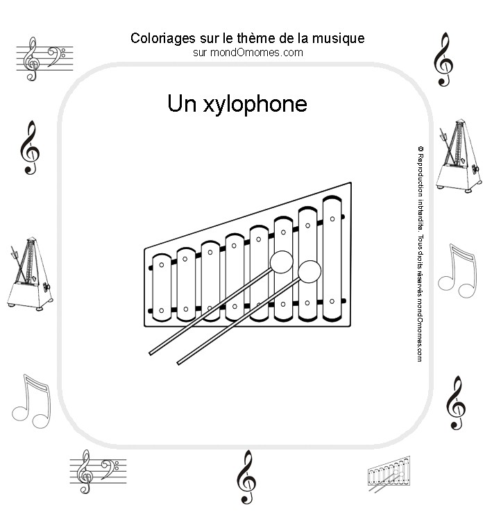 Dessin à colorier: Instruments de musique (Objets) #167239 - Coloriages à Imprimer Gratuits