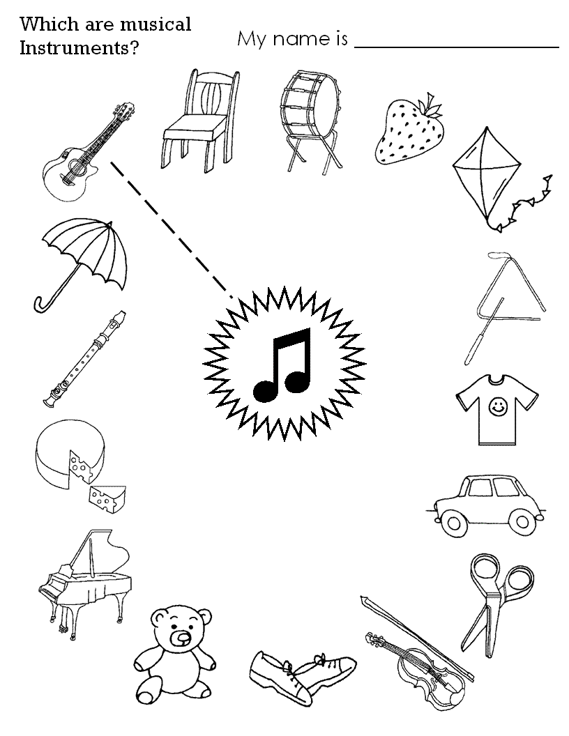 Dessin à colorier: Instruments de musique (Objets) #167359 - Coloriages à Imprimer Gratuits